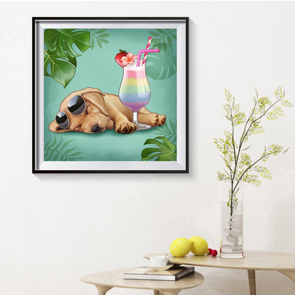 Sleeping Dog - Full Round Drill Diamond Painting 30*30CM