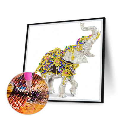 Colorful Elephant - Special Shaped Drill Diamond Painting 30*30CM