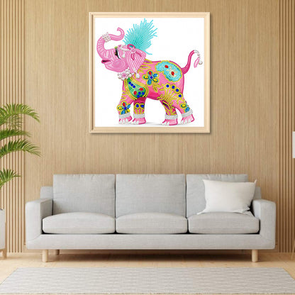 Colorful Elephant - Special Shaped Drill Diamond Painting 30*30CM