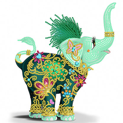 Colorful Elephant - Special Shaped Drill Diamond Painting 30*30CM