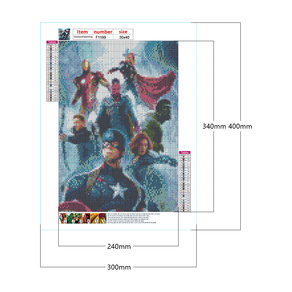 The Avengers - Full Square Drill Diamond Painting 30*40CM