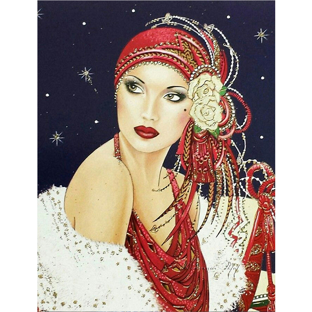 Lady - Full Round Drill Diamond Painting 40*50CM