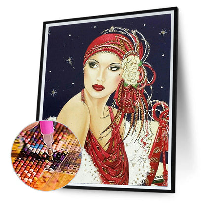 Lady - Full Round Drill Diamond Painting 40*50CM