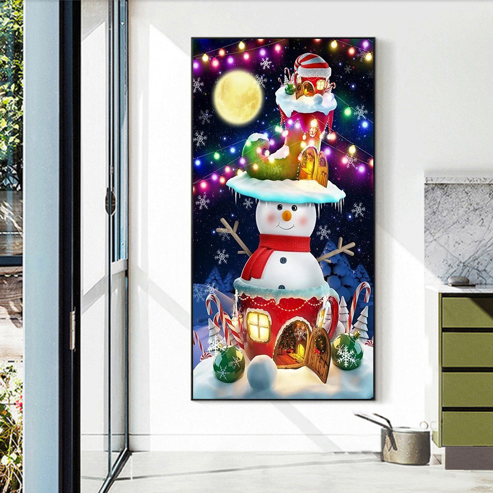 Snowman Igloo - Full Round Drill Diamond Painting 40*60CM