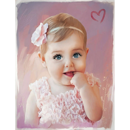 Cute Little Girl - Full Round Drill Diamond Painting 30*40CM