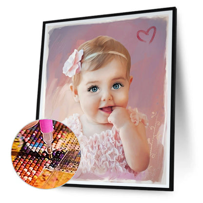 Cute Little Girl - Full Round Drill Diamond Painting 30*40CM