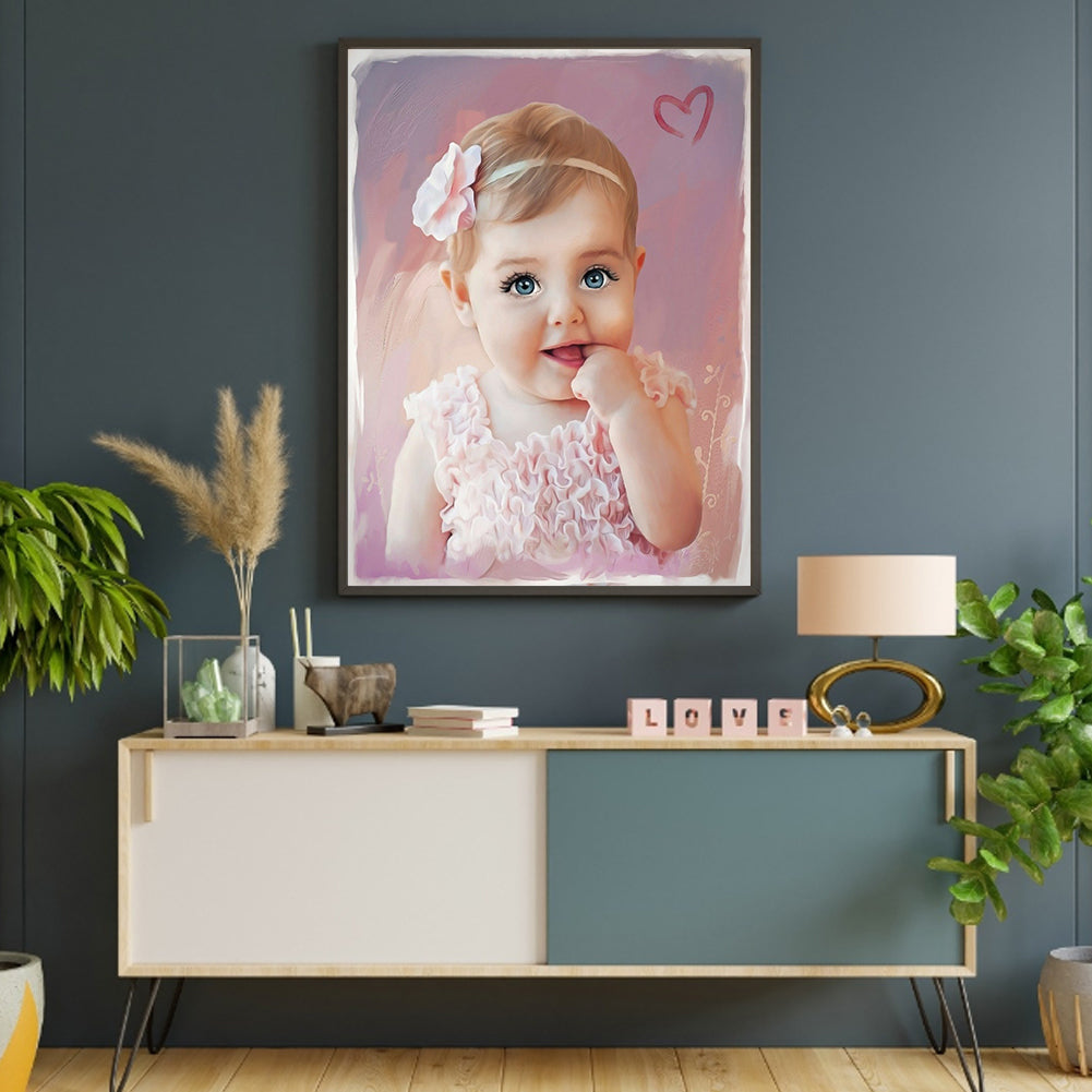 Cute Little Girl - Full Round Drill Diamond Painting 30*40CM