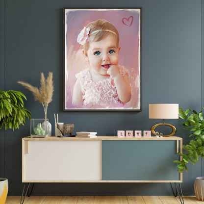 Cute Little Girl - Full Round Drill Diamond Painting 30*40CM