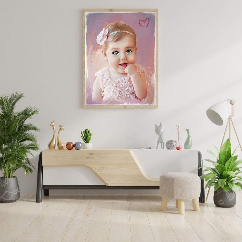Cute Little Girl - Full Round Drill Diamond Painting 30*40CM