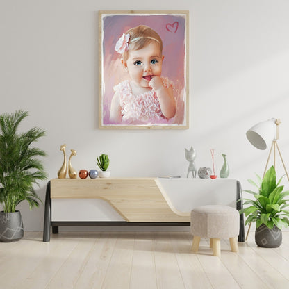 Cute Little Girl - Full Round Drill Diamond Painting 30*40CM