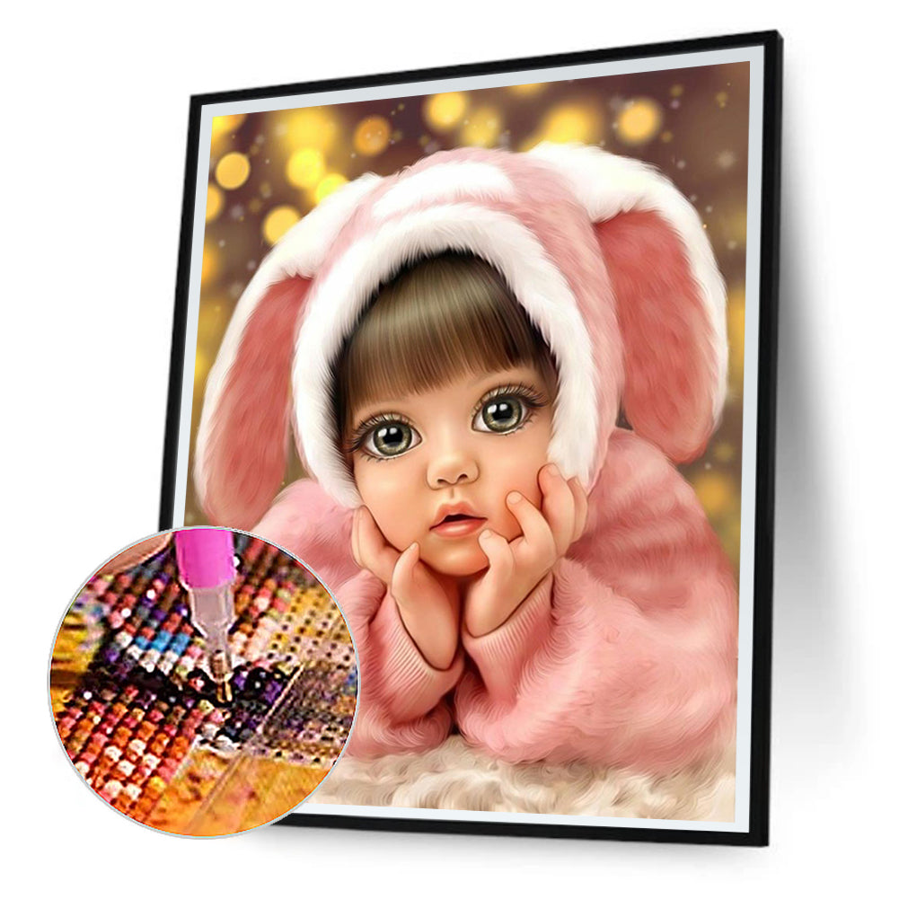 Cute Little Girl - Full Round Drill Diamond Painting 30*40CM