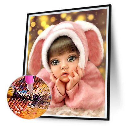 Cute Little Girl - Full Round Drill Diamond Painting 30*40CM