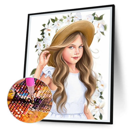 Cute Little Girl - Full Round Drill Diamond Painting 30*40CM
