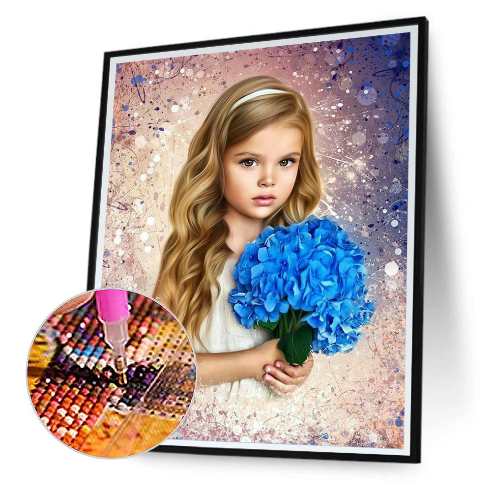 Cute Little Girl - Full Round Drill Diamond Painting 30*40CM