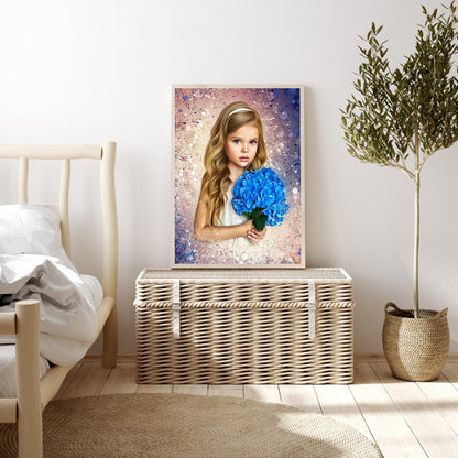 Cute Little Girl - Full Round Drill Diamond Painting 30*40CM