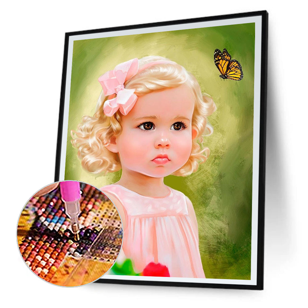 Cute Little Girl - Full Round Drill Diamond Painting 30*40CM