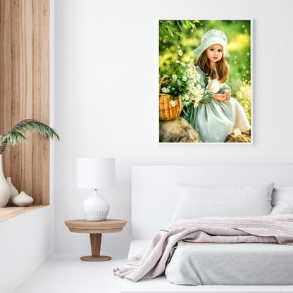 Cute Little Girl - Full Round Drill Diamond Painting 30*40CM