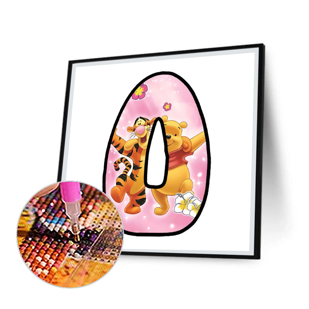Pooh And Tigger Alphabet - Full Round Drill Diamond Painting 30*30CM