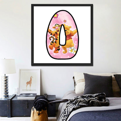 Pooh And Tigger Alphabet - Full Round Drill Diamond Painting 30*30CM