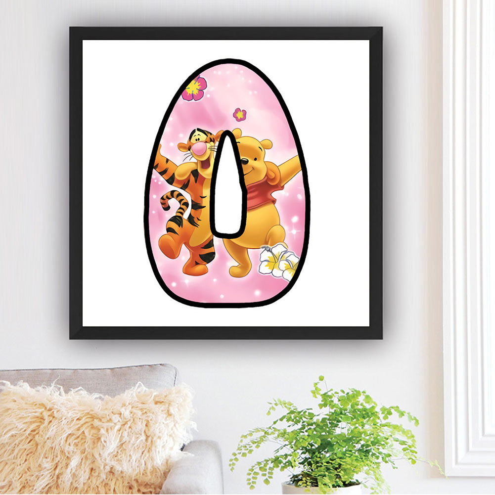 Pooh And Tigger Alphabet - Full Round Drill Diamond Painting 30*30CM