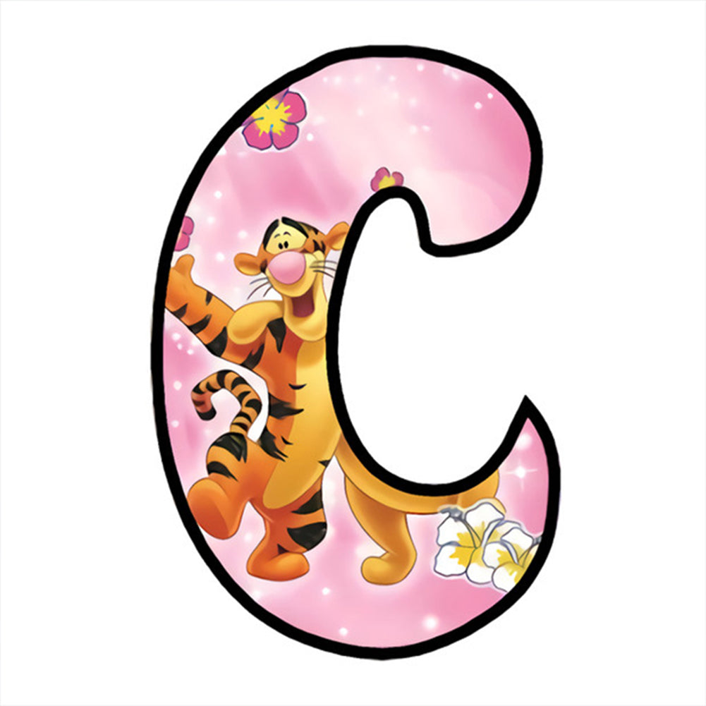 Pooh And Tigger Alphabet - Full Round Drill Diamond Painting 30*30CM