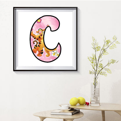 Pooh And Tigger Alphabet - Full Round Drill Diamond Painting 30*30CM