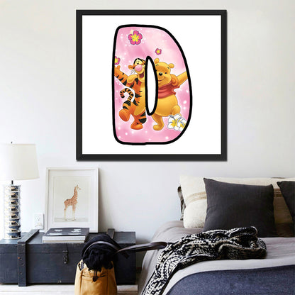 Pooh And Tigger Alphabet - Full Round Drill Diamond Painting 30*30CM