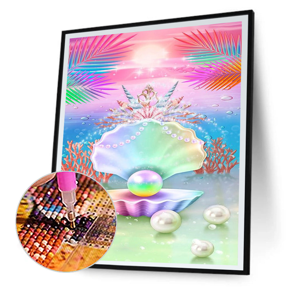 Beach Pearl Shell - Full Round Drill Diamond Painting 30*40CM