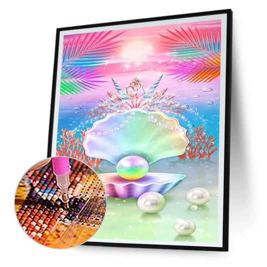 Beach Pearl Shell - Full Round Drill Diamond Painting 30*40CM