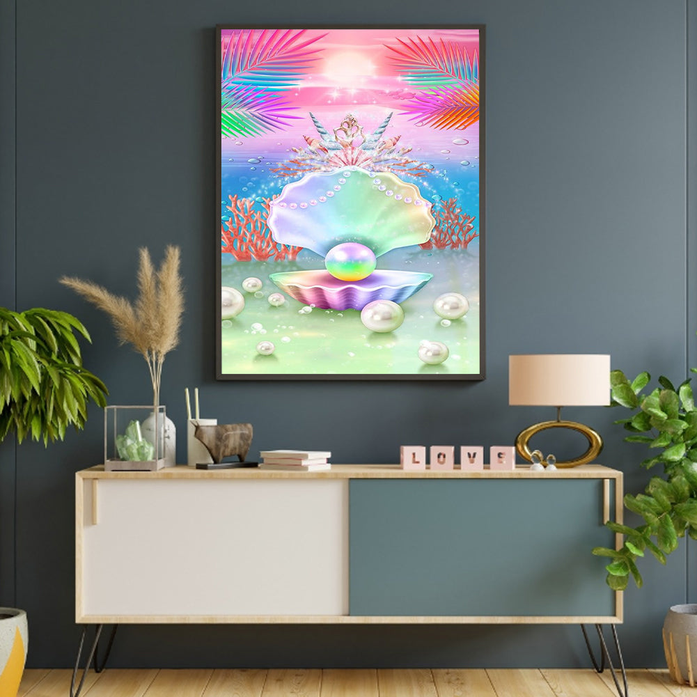 Beach Pearl Shell - Full Round Drill Diamond Painting 30*40CM