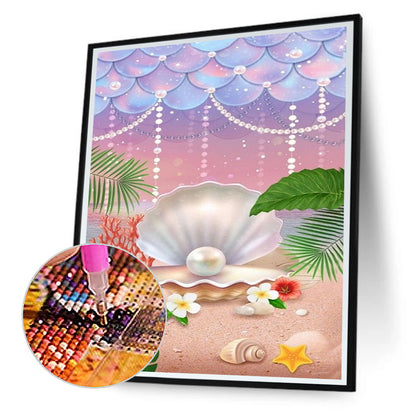 Beach Pearl Shell - Full Round Drill Diamond Painting 30*40CM