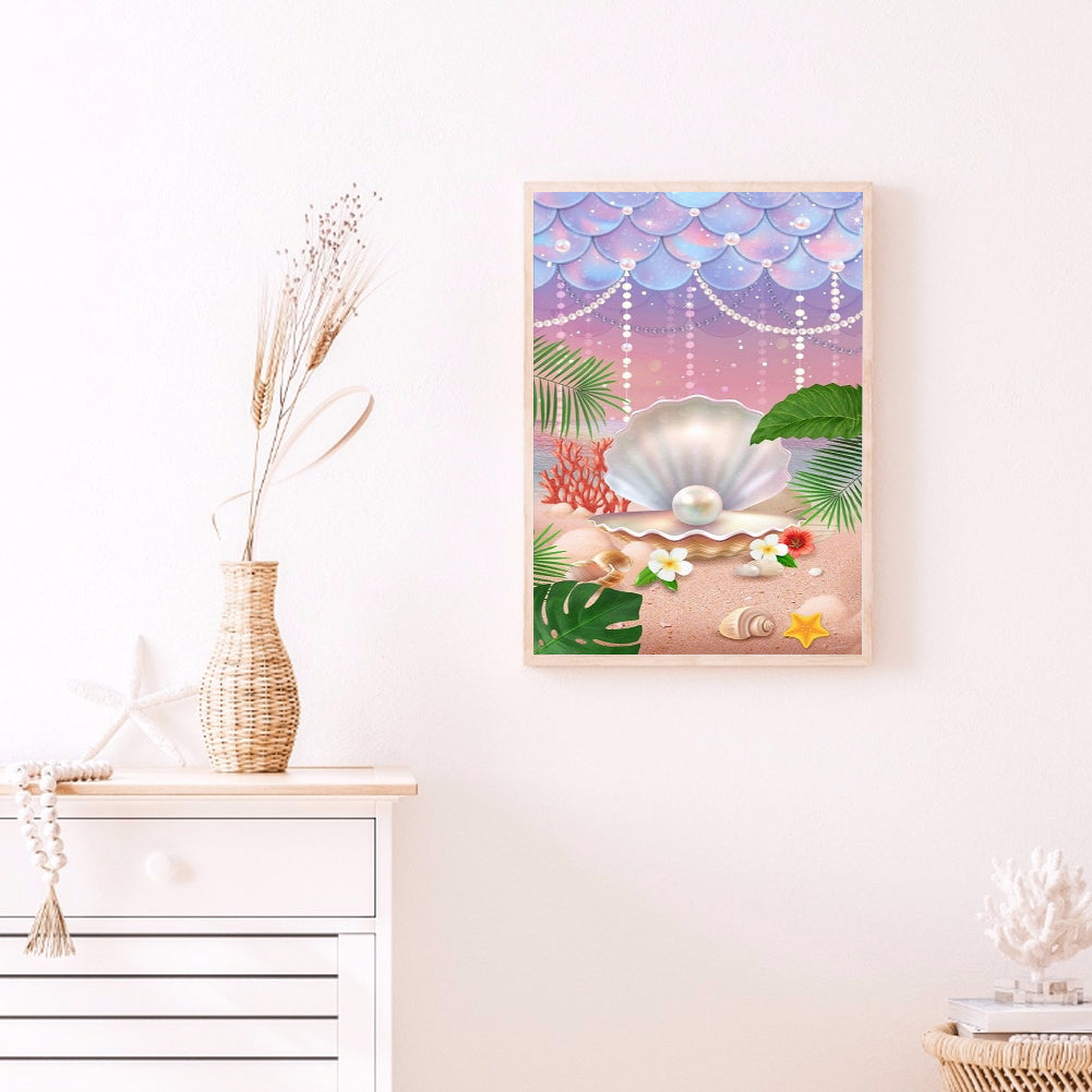 Beach Pearl Shell - Full Round Drill Diamond Painting 30*40CM