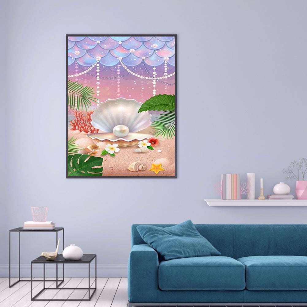 Beach Pearl Shell - Full Round Drill Diamond Painting 30*40CM