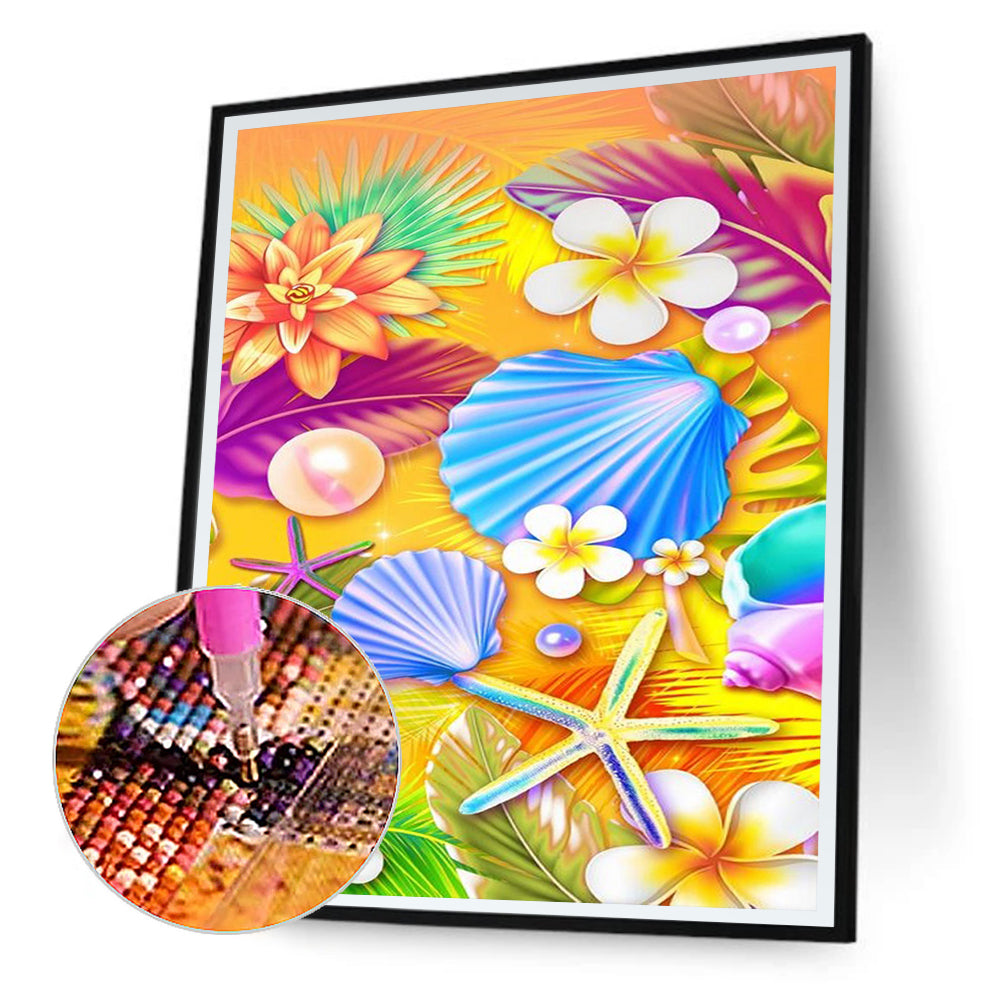 Beach Pearl Shell - Full Round Drill Diamond Painting 30*40CM