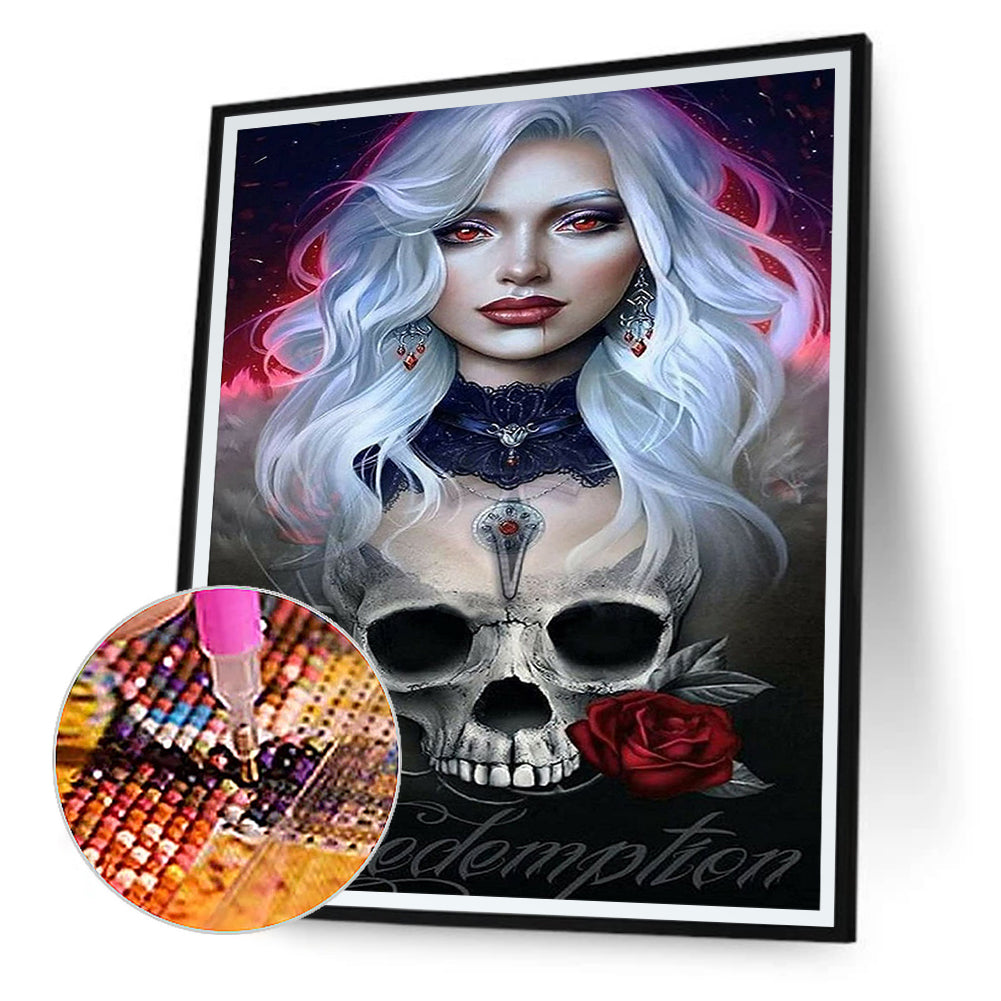 Skeleton Beauty - Full Round Drill Diamond Painting 30*40CM