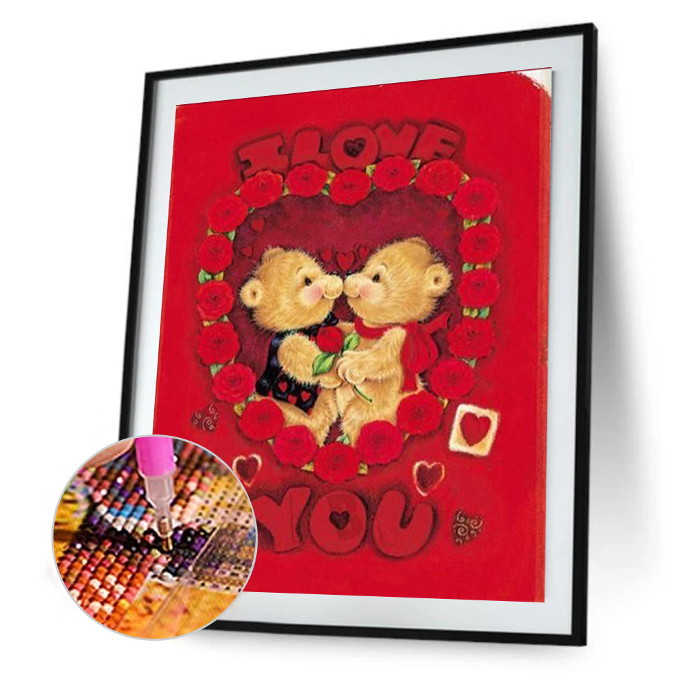 Love Valentine'S Day Bear - Full Round Drill Diamond Painting 30*40CM