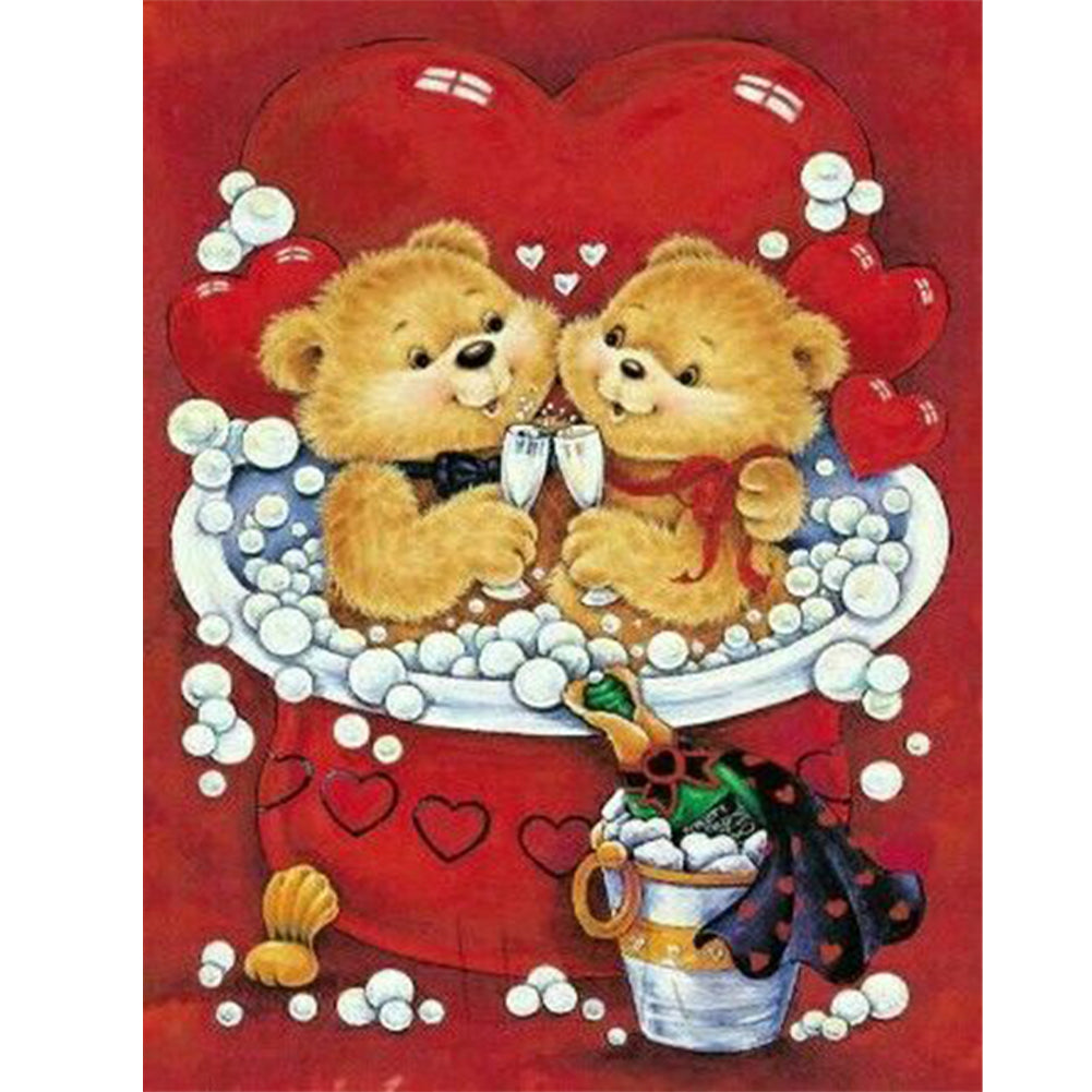 Love Valentine'S Day Bear - Full Round Drill Diamond Painting 30*40CM