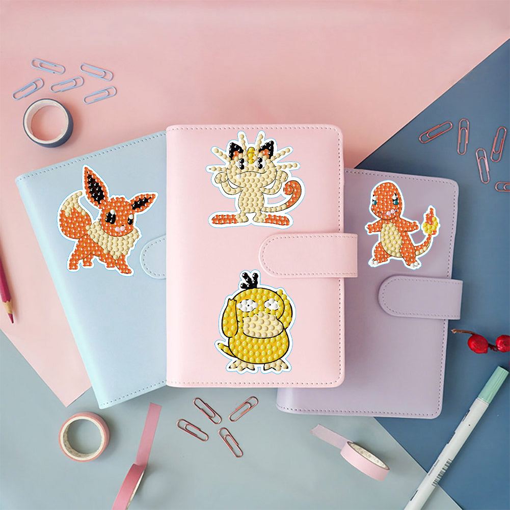 2 Sheets Diamonds Painting Sticker Crafts DIY Art Cartoon Paster Home Decoration