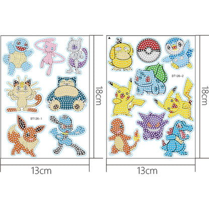2 Sheets Diamonds Painting Sticker Crafts DIY Art Cartoon Paster Home Decoration