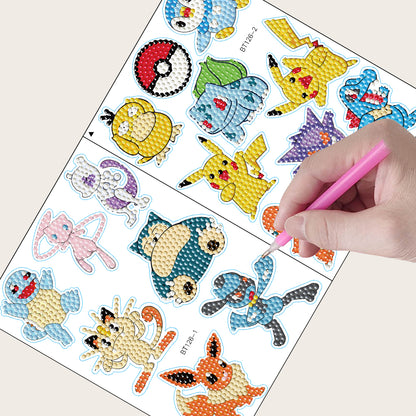 2 Sheets Diamonds Painting Sticker Crafts DIY Art Cartoon Paster Home Decoration