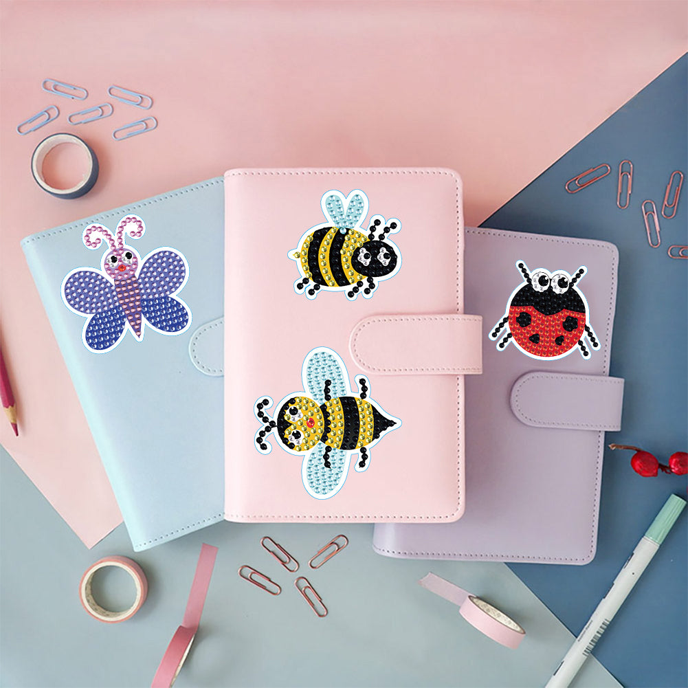 2 Sheets Diamonds Painting Sticker Crafts DIY Art Cartoon Paster Home Decoration