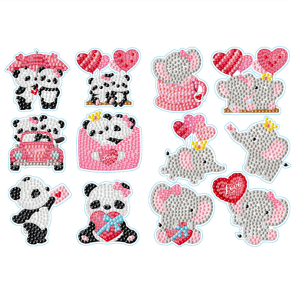 2 Sheets Diamonds Painting Sticker Crafts DIY Art Cartoon Paster Home Decoration