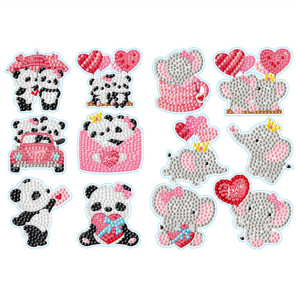 2 Sheets Diamonds Painting Sticker Crafts DIY Art Cartoon Paster Home Decoration