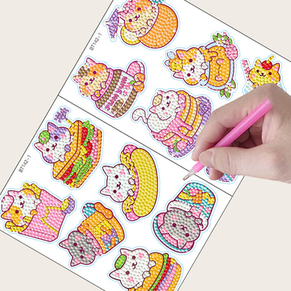 2 Sheets Diamonds Painting Sticker Crafts DIY Art Cartoon Paster Home Decoration