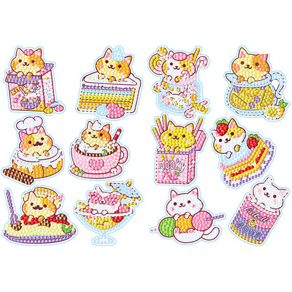 2 Sheets Diamonds Painting Sticker Crafts DIY Art Cartoon Paster Home Decoration