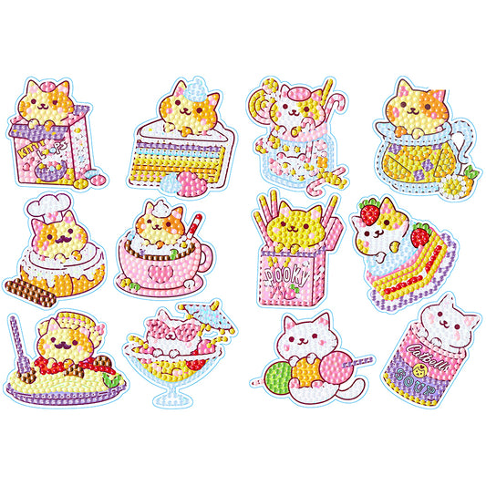 2 Sheets Diamonds Painting Sticker Crafts DIY Art Cartoon Paster Home Decoration