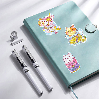 2 Sheets Diamonds Painting Sticker Crafts DIY Art Cartoon Paster Home Decoration