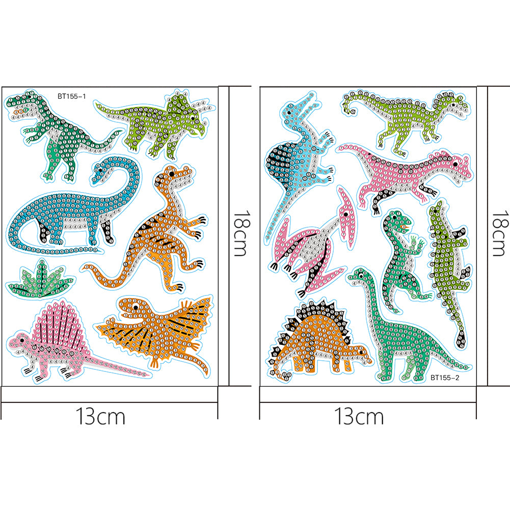 2 Sheets Diamonds Painting Sticker Crafts DIY Art Cartoon Paster Home Decoration