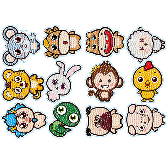 2 Sheets Diamonds Painting Sticker Crafts DIY Art Cartoon Paster Home Decoration