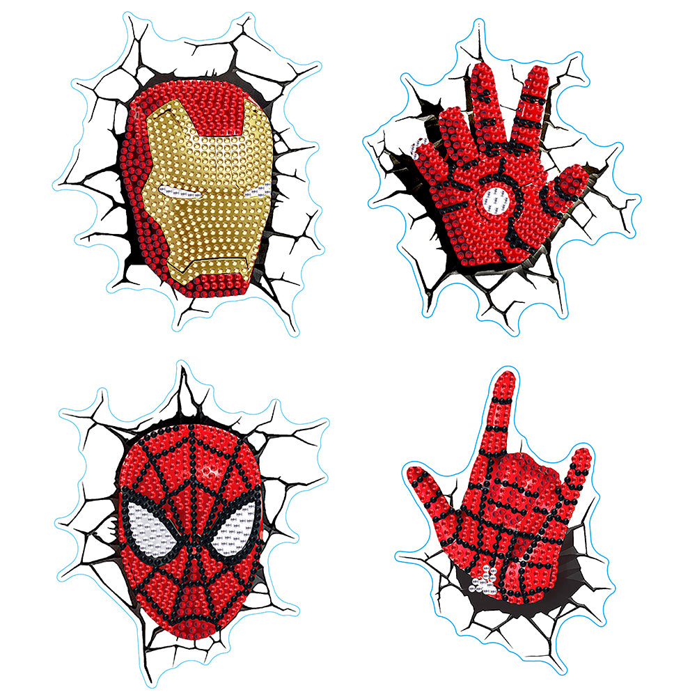 DIY Diamonds Painting Sticker Crafts 4 Sheets Cartoon Paster Art Home Decoration